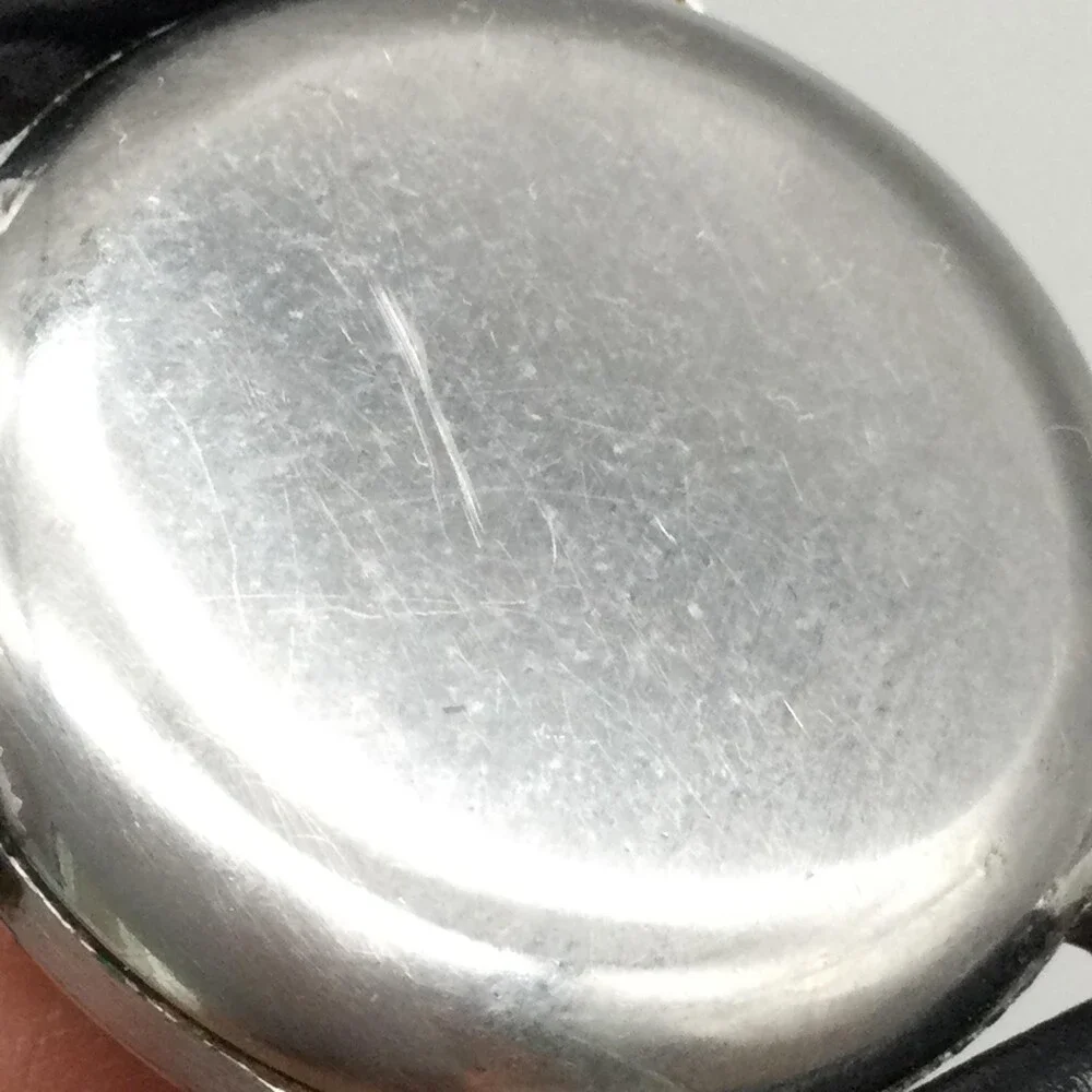 Vintage Moskva Mens Watch 29mm Black Dial Leather USSR Soviet Russia Moskva